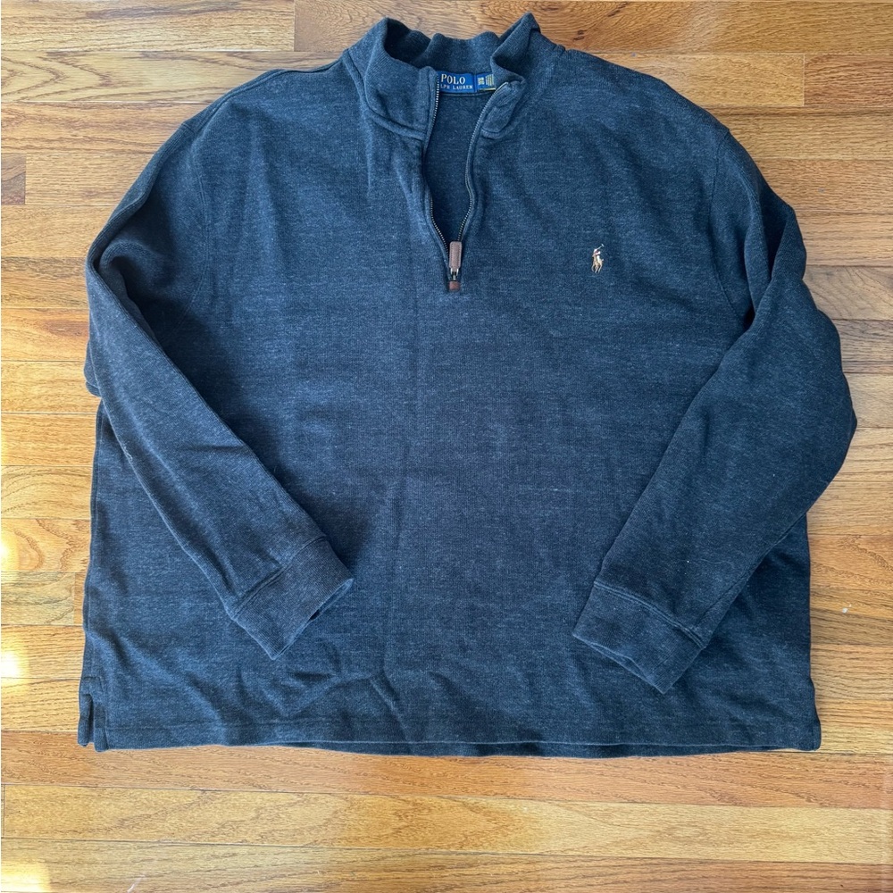 Polo Ralph Lauren Dark Grey Quarter-Zip Pullover 3XB